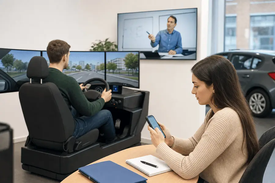 Aprende a conducir con flexibilidad y seguridad gracias a simuladores avanzados, clases online y apps móviles que se adaptan a ti. Practica y estudia desde donde quieras.
